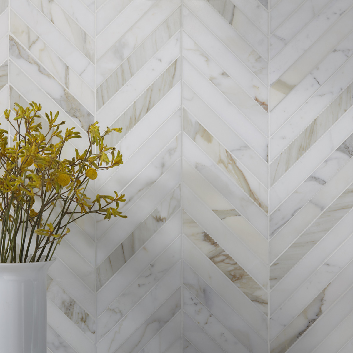 Calacatta Gold Chevron Shape Mosaic