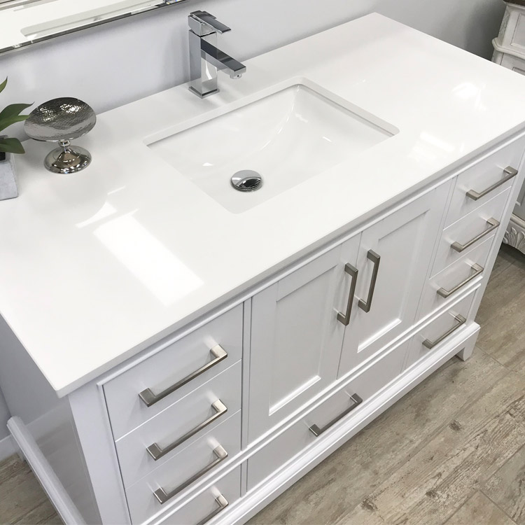 Papier White Quartz Vanity