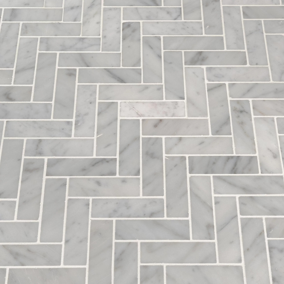 Oriental White Herringbone Shape Mosaic