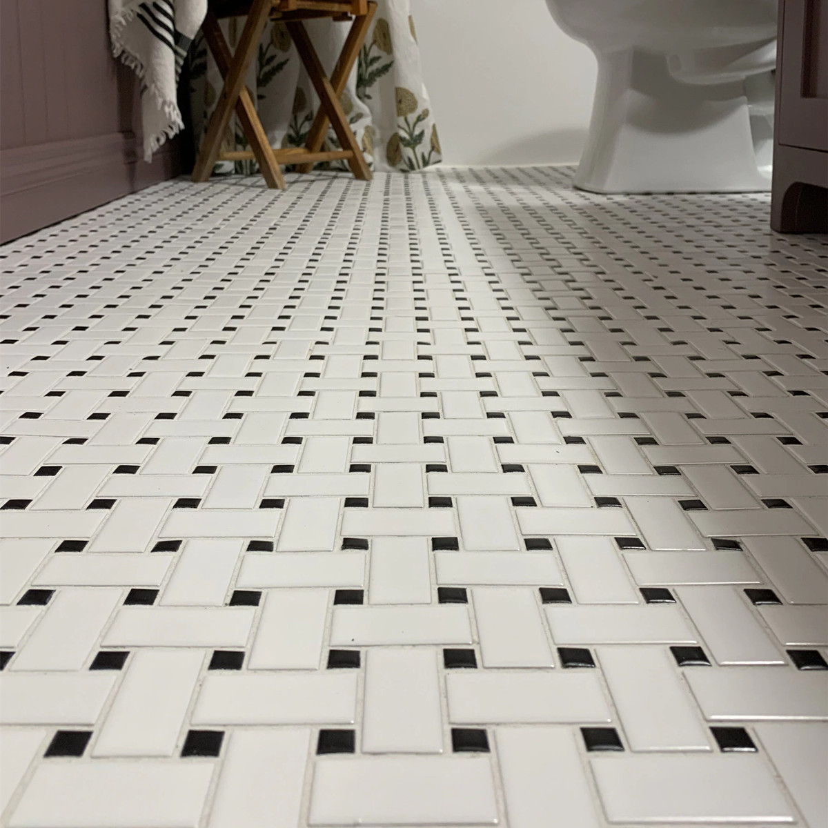 Thassos White Basketweave Marble Mosaic Tile