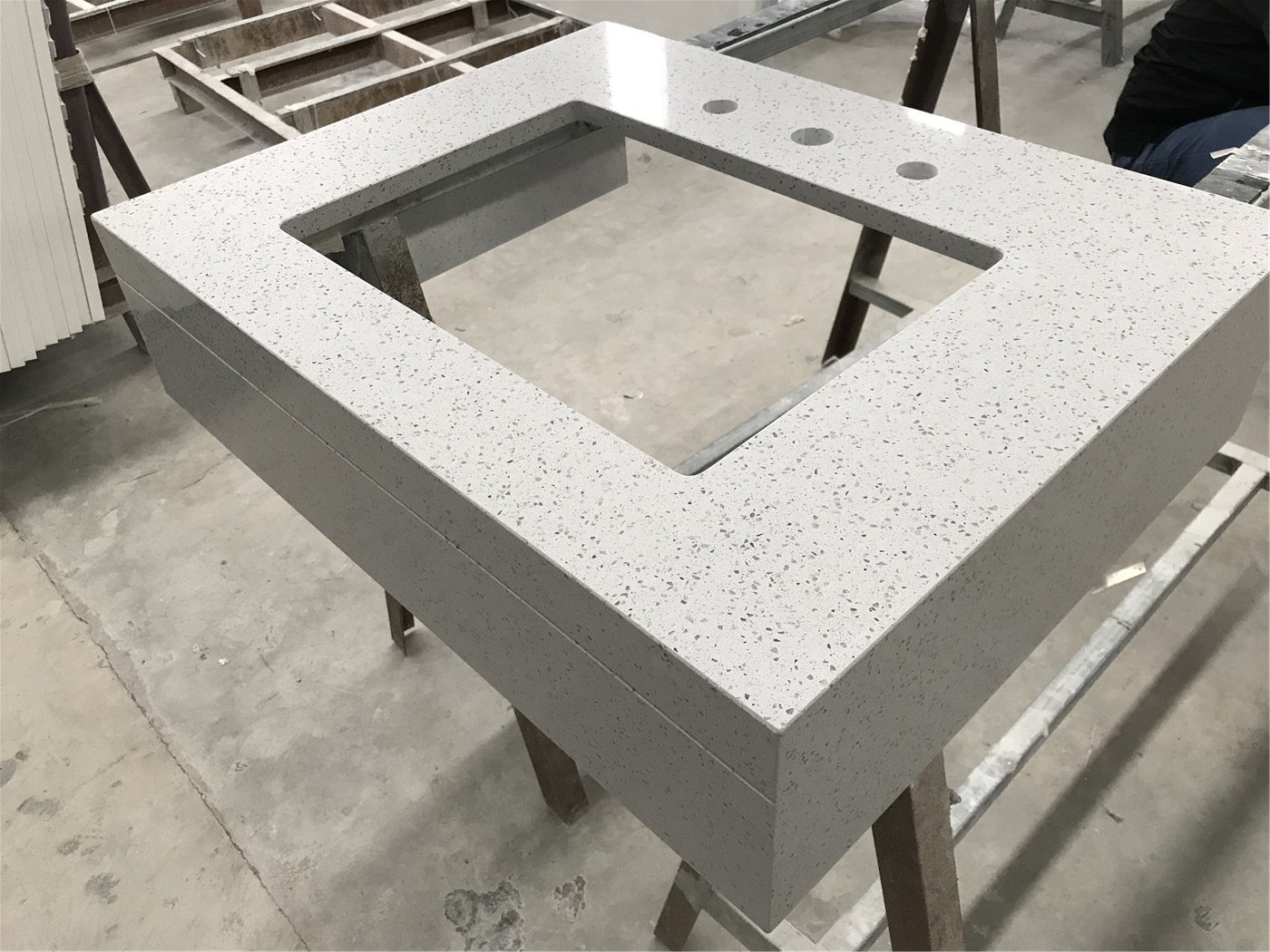 Diamond White Quartz Vanity