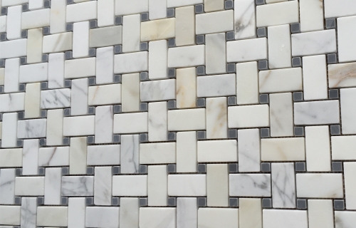 Calacatta Gold Basketweave Shape Mosaic